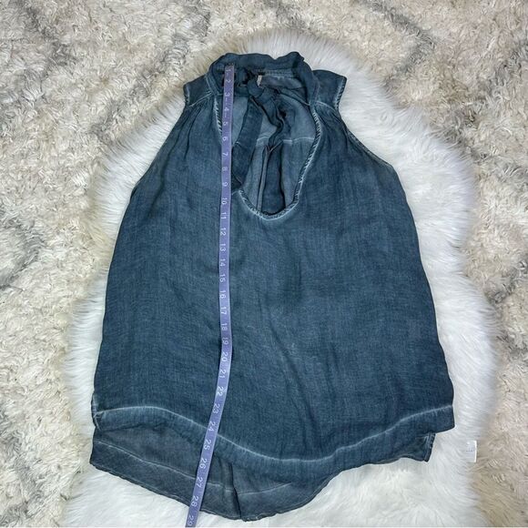 Free People Denim Blue Sleeveless Blouse - Picture 7 of 10